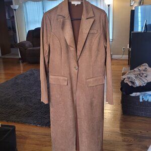 Solitaire Brown Faux Suede Jacket Large